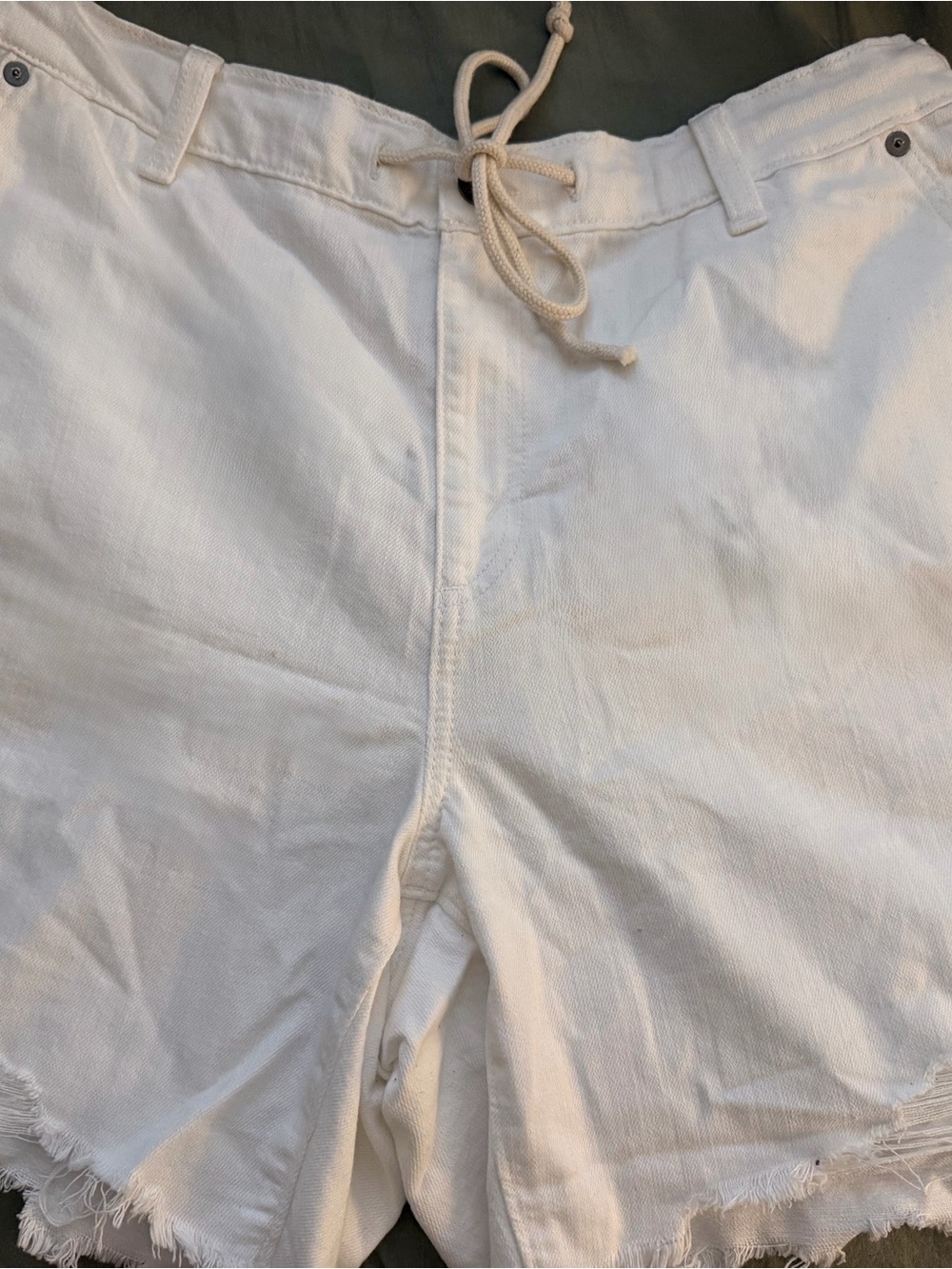 Aerie White Denim Drawstring Jean Shorts NWOT